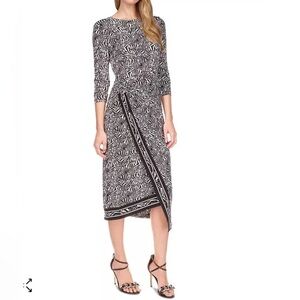 MICHAEL MICHAEL KORS Women's Zebra-Print Asymmetrical Midi Dress